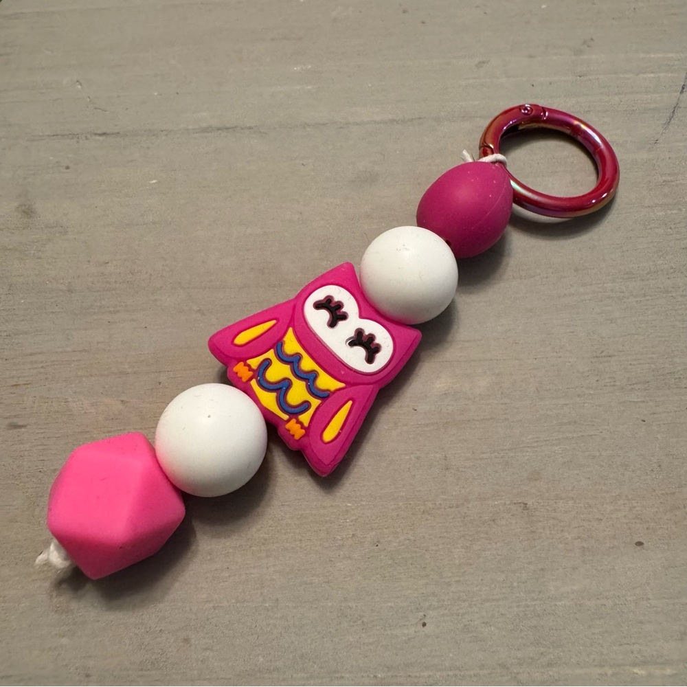Hand Crafted Pink Owl Keychain/Bagcharm/Leashcharm